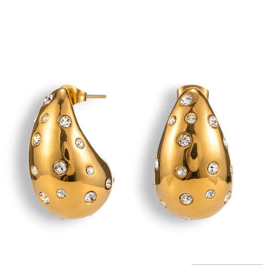Teardrop Sparkling Stud Earrings